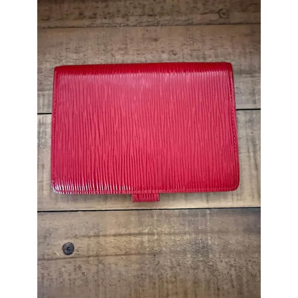 Louis Vuitton Small Red Epi Leather Ring-Bound Planner Agenda Cover Gold Rings
